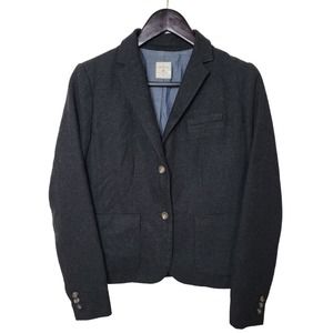 Gap Fall 2014 The Academy Blazer Jacket Size 6 Black Wool Blend Tweed Academia